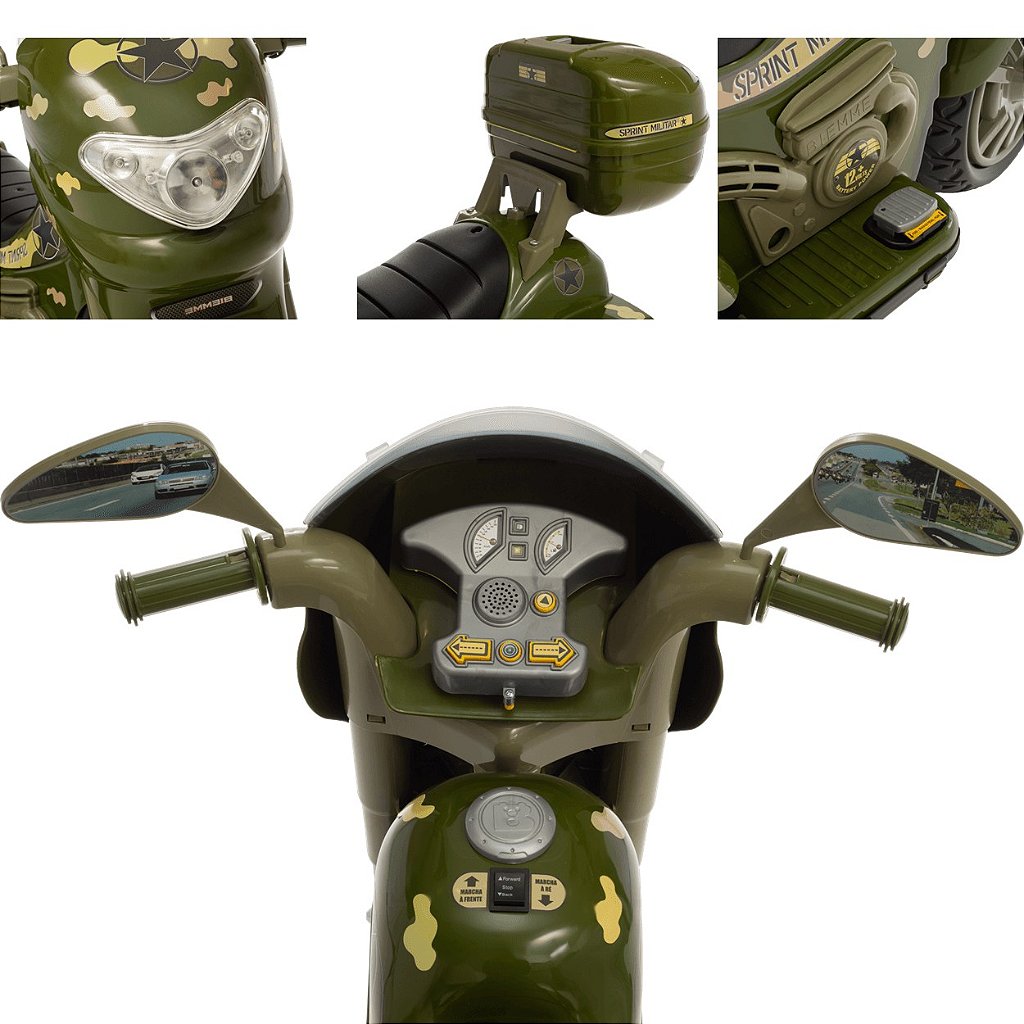 Moto Elétrica Infantil Sprint Turbo Amarelo 12V Biemme - Maçã Verde Baby