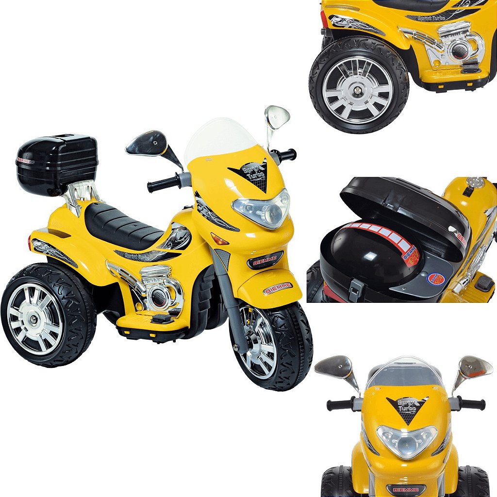 Moto Eletrica Infantil Biemme GP Raptor Super Boy Azul 6V - Maçã Verde Baby