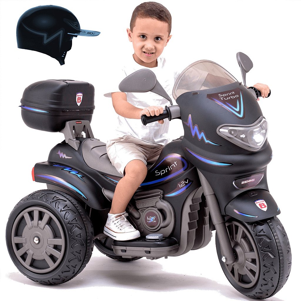 Moto de brinquedo que faz barulho de verdade - Moto preta 