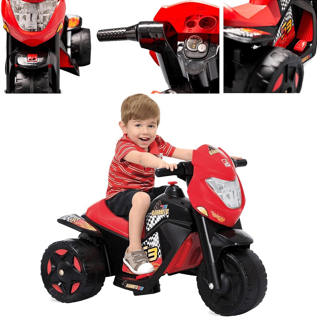 Mini Moto Eletrica Infantil Motocross Motoca Vermelho