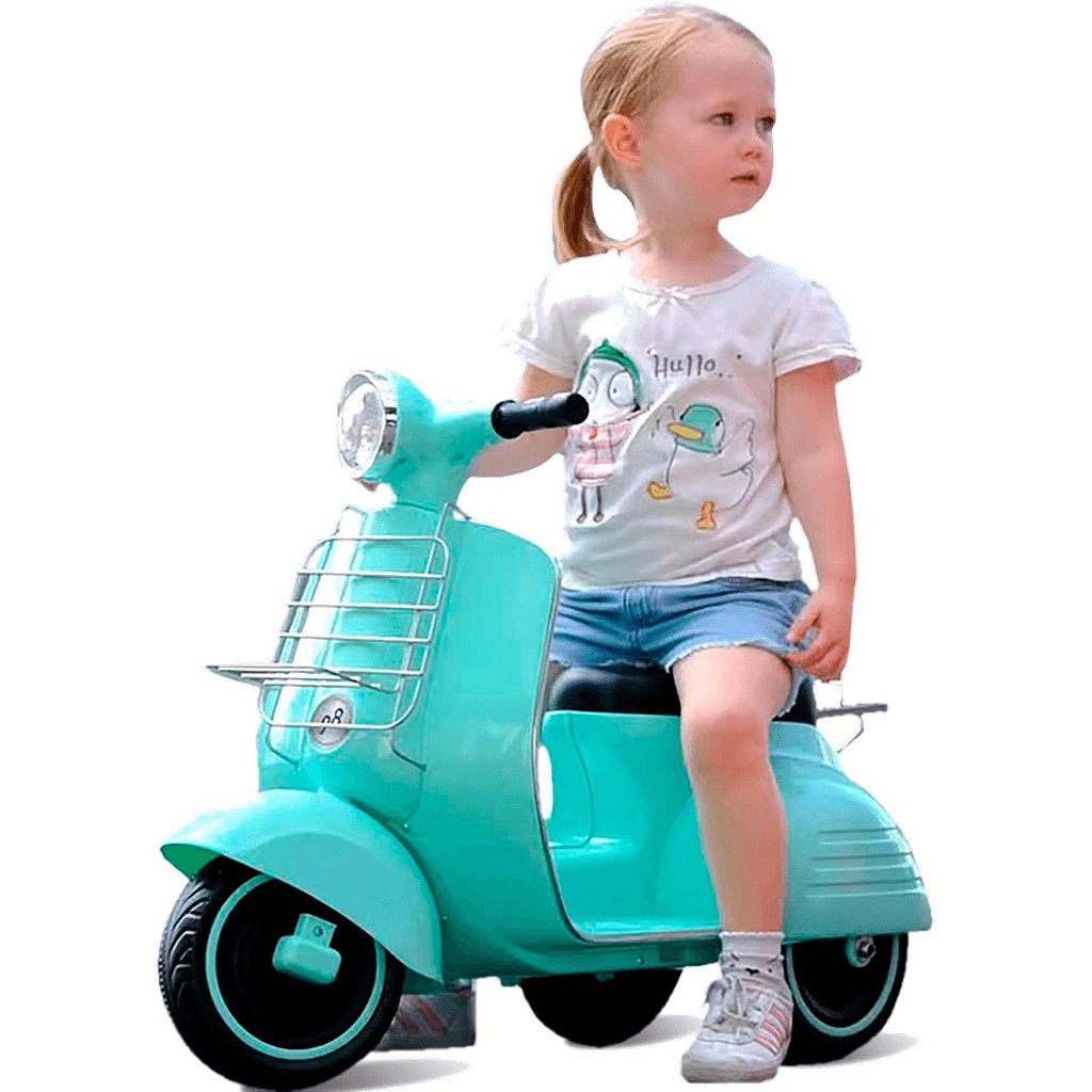 Moto Eletrica Infantil Bandeirante Lambreta 6V Turquesa - Maçã Verde Baby