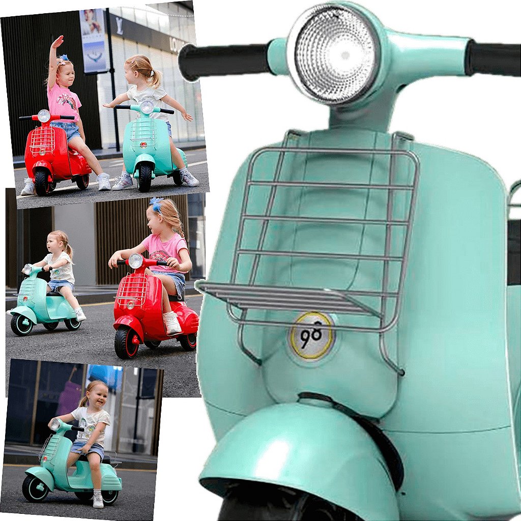 Mini Moto Elétrica Infantil 6V Lambreta Bandeirante 2904 Turquesa