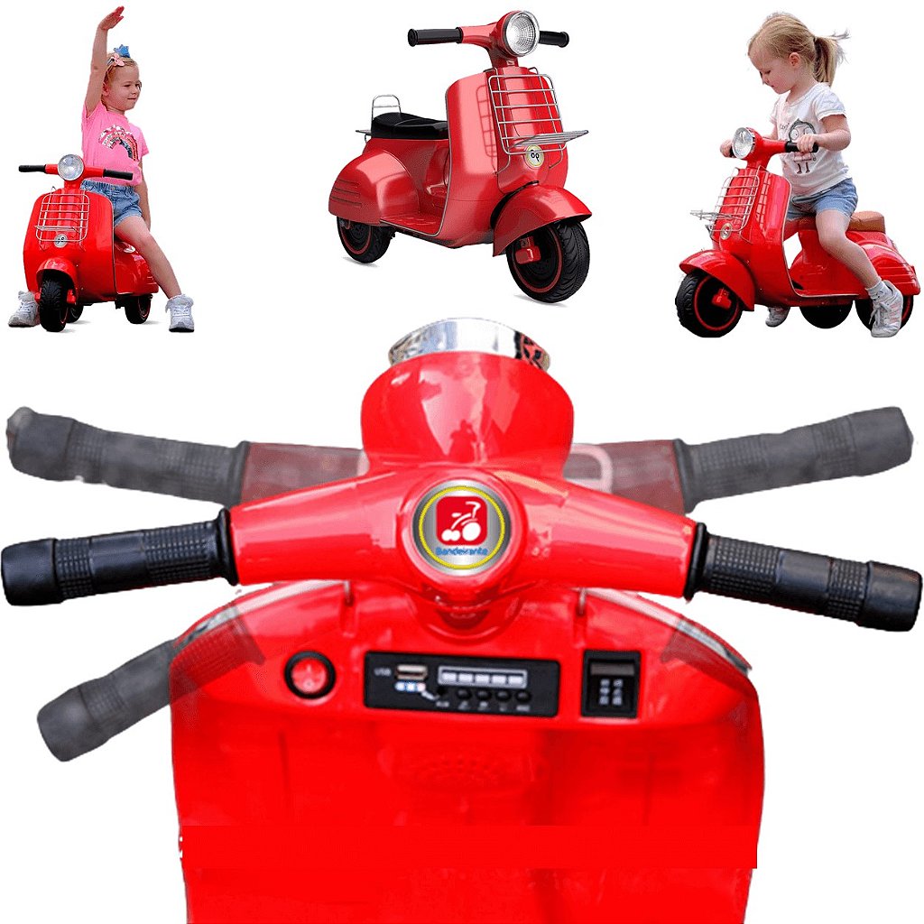 Mini Moto Elétrica Infantil 6V Lambreta Bandeirante 2904 Turquesa