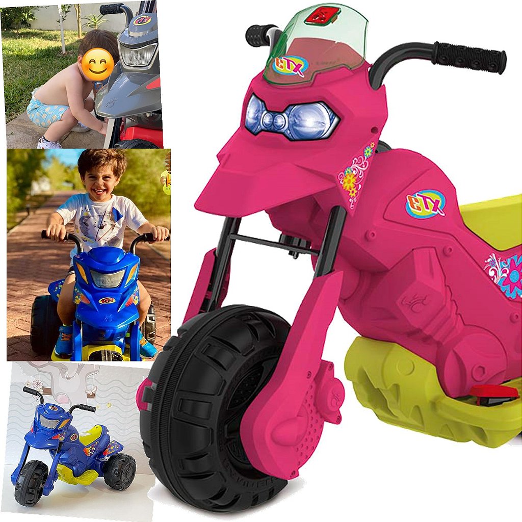 Moto Eletrica Infantil Bandeirante XT3 6V Pink Rosa Meninas - Maçã Verde  Baby