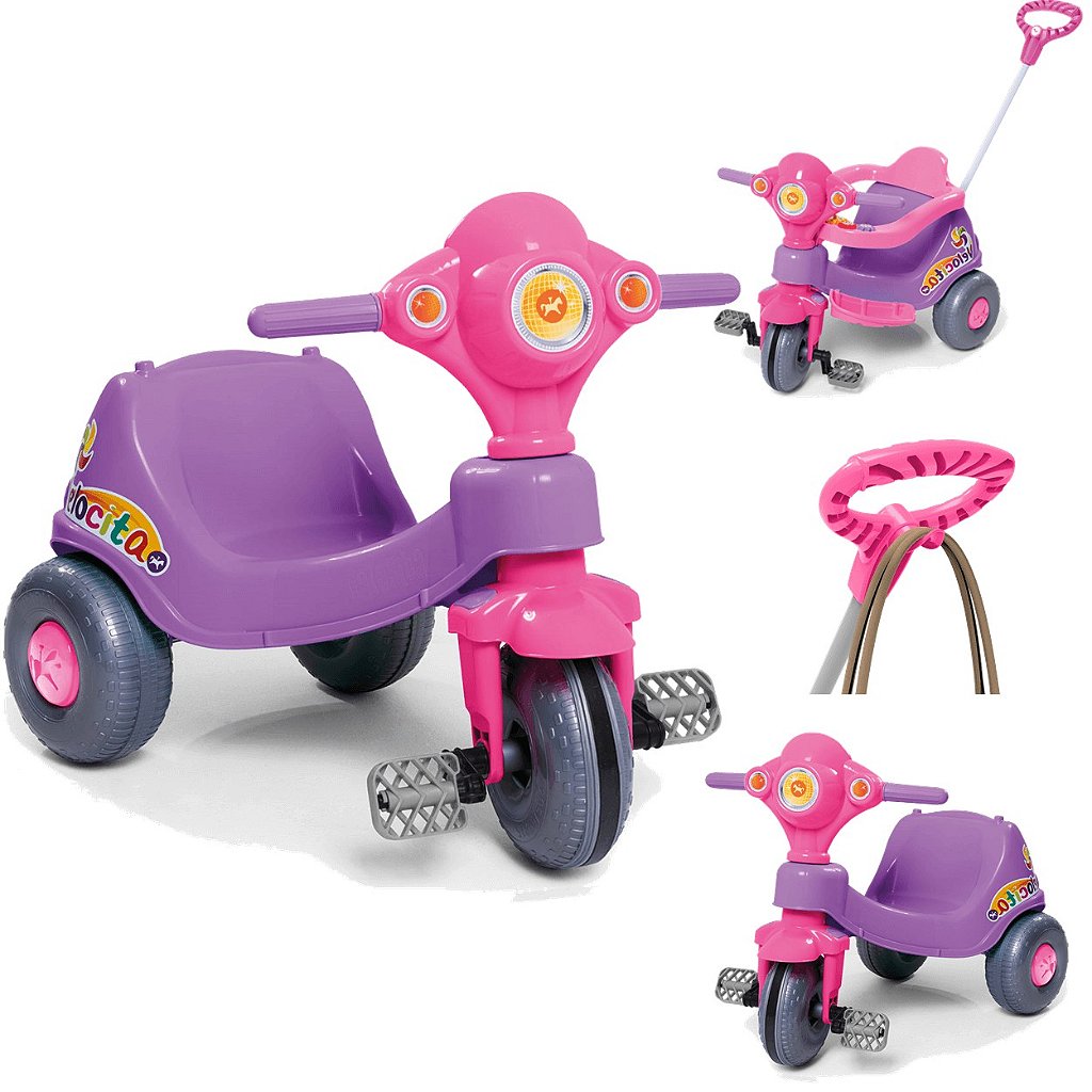 Triciclo Infantil Moto Uno Rosa Calesita 1 à 5 Anos