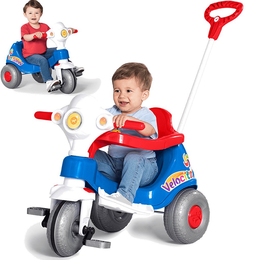 Triciclo Infantil Velocita Com Empurrador - Calesita - Toy Baby Aluguel de  Brinquedos para bebês e crianças