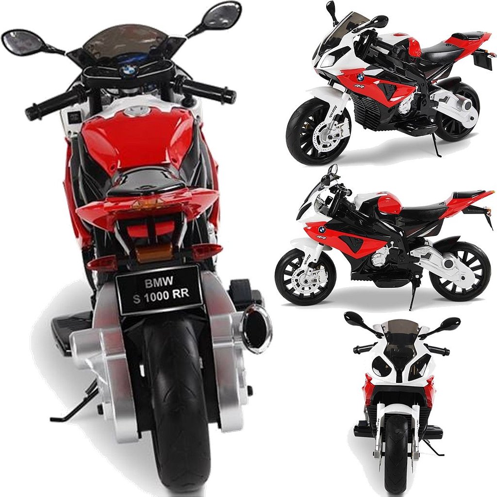 Moto Elétrica Infantil Bmw Esportiva Vermelho E Preto 12v