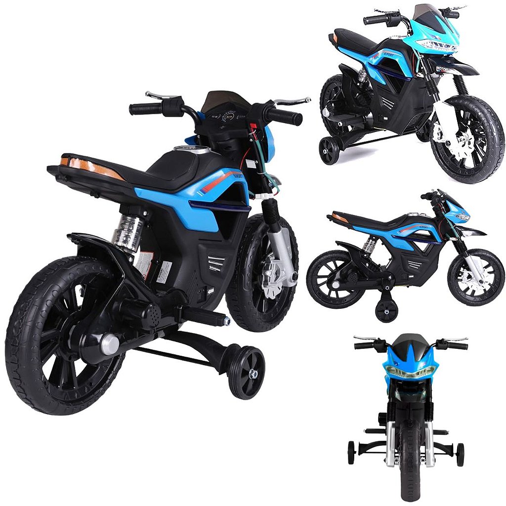 Moto Eletrica Infantil Xplast Motocross 6V Azul com Rodinhas - Maçã Verde  Baby, motoca cross - thirstymag.com