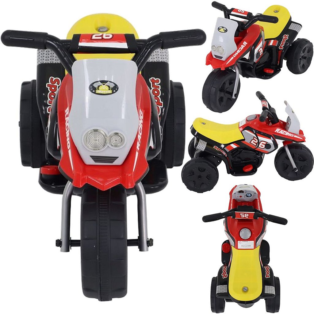 Moto Eletrica Infantil Triciclo Bandeirante Banmoto 6V Rosa - Maçã Verde  Baby