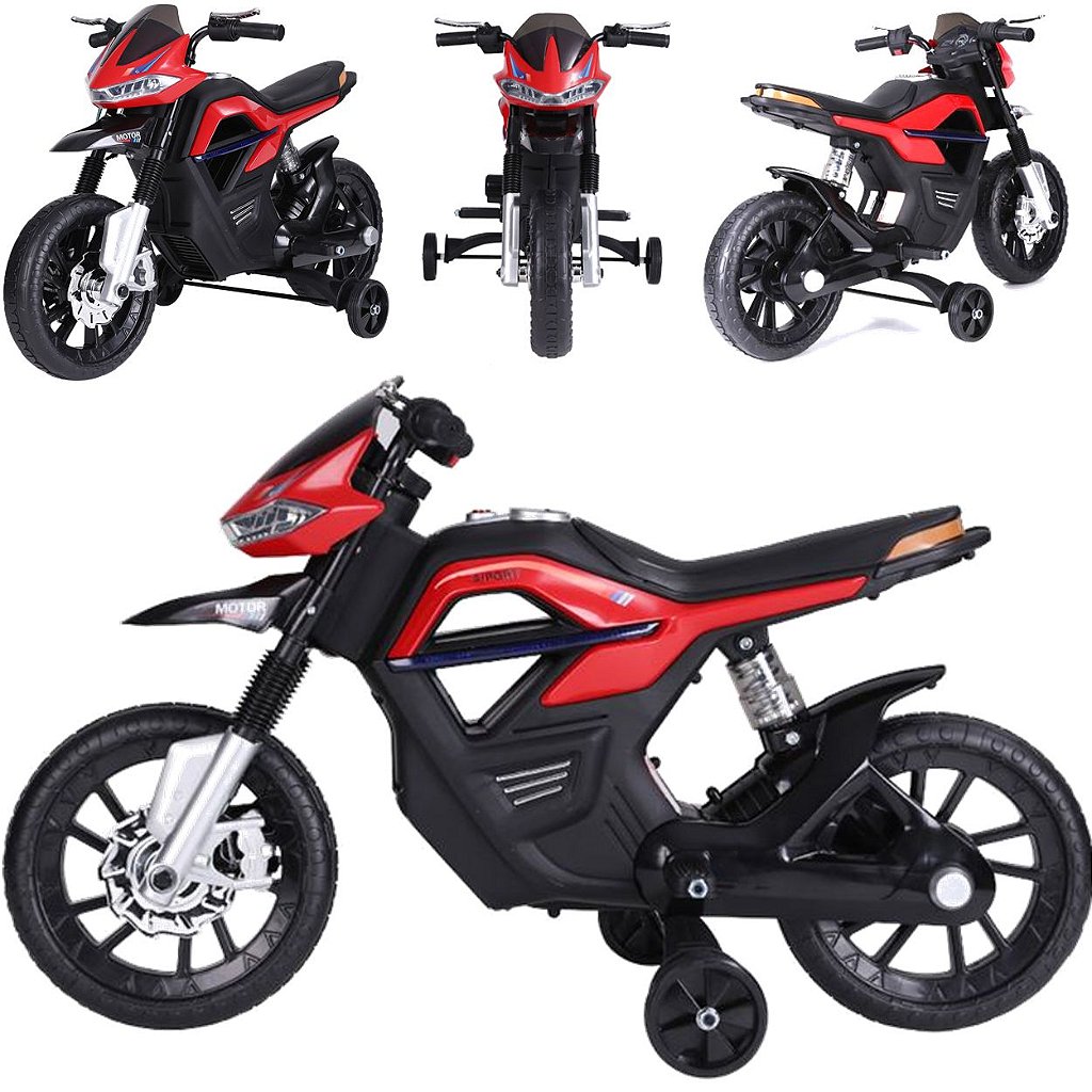 Moto Eletrica Infantil Belfix Big Trail Sport 6V Azul Rodinhas