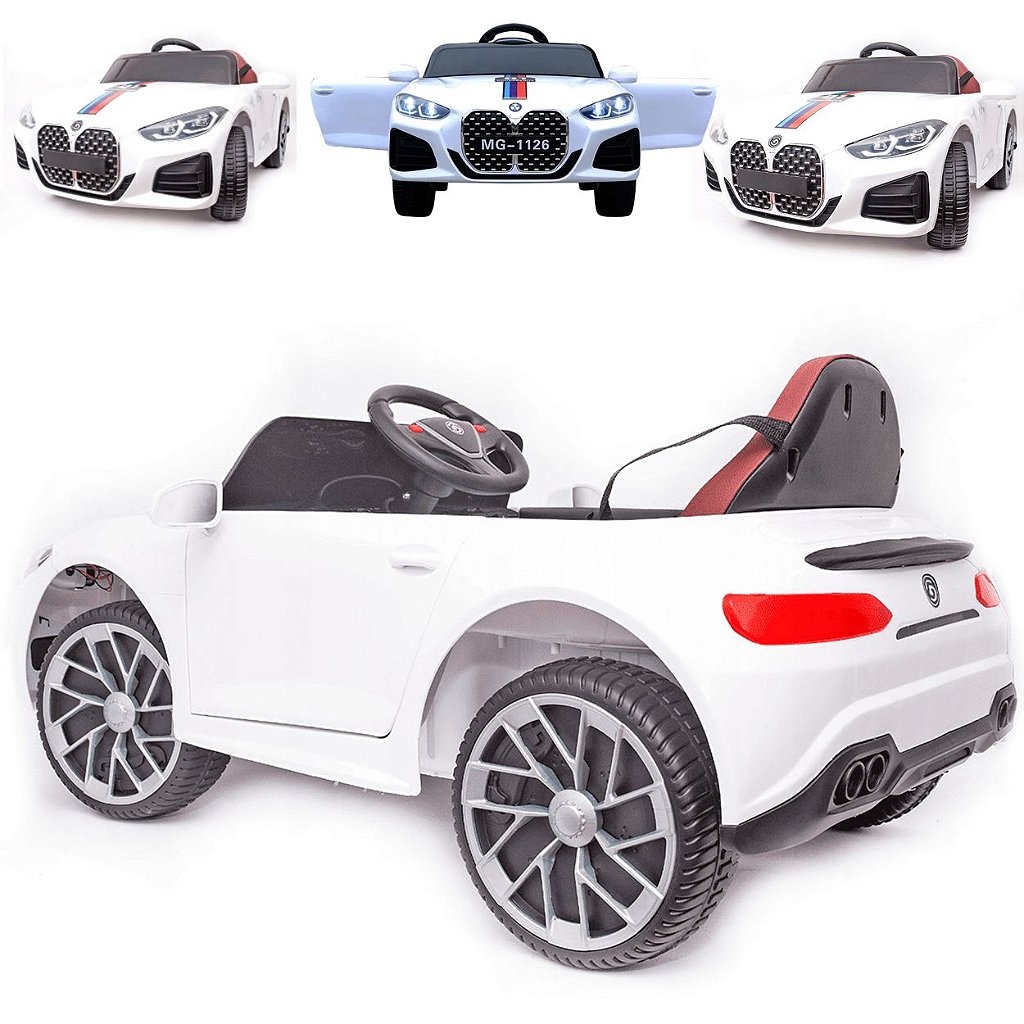 Carro Eletrico Infantil BMW S4 Branco com Controle Remoto 12V