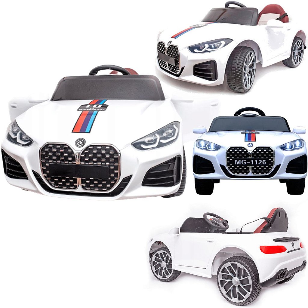 Carro Eletrico Infantil BMW S4 Branco com Controle Remoto 12V