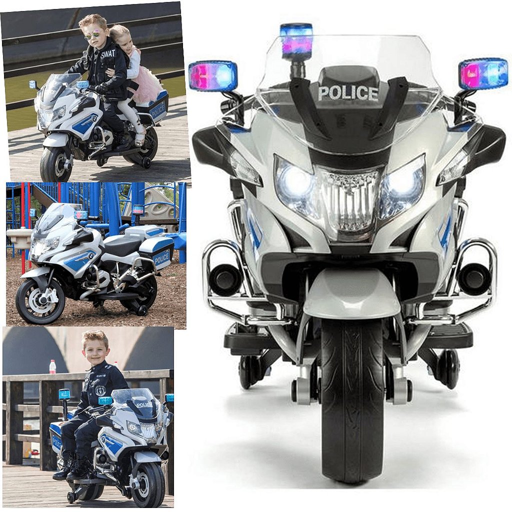 Moto Eletrica Infantil Shiny Toys BMW R1200 RT Police 12V - Maçã Verde Baby