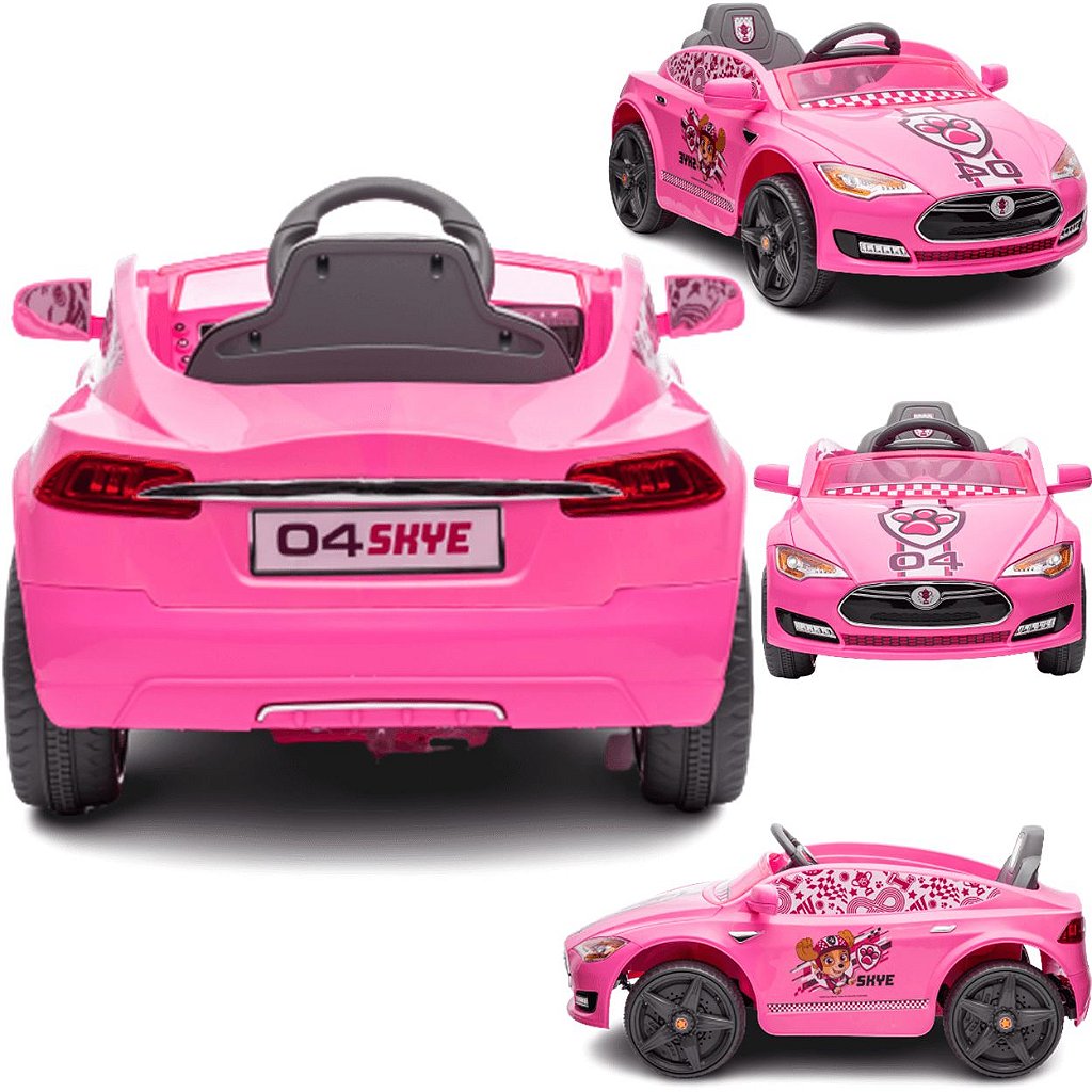 Carro Elétrico Patrulha Canina Race Rescue 6V Controle Rosa - Maçã Verde  Baby