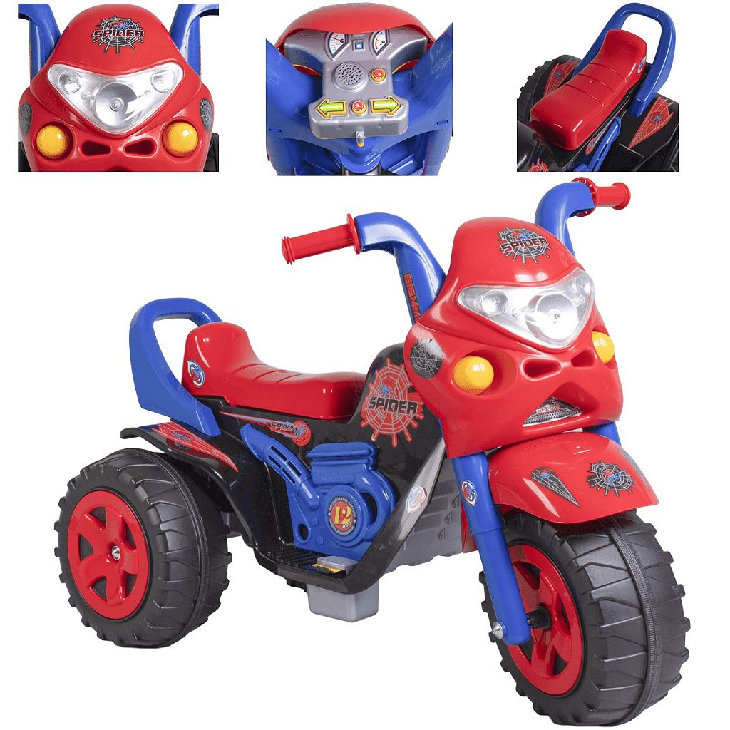 Moto Eletrica Infantil Biemme GP Raptor Super Boy Azul 6V - Maçã Verde Baby