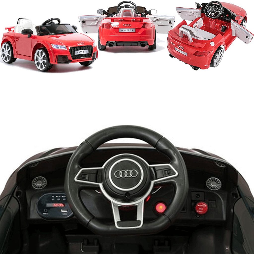 Carrinho Eletrico Bel Audi TT RS 12V Controle Remoto Vermelho - Maçã Verde  Baby