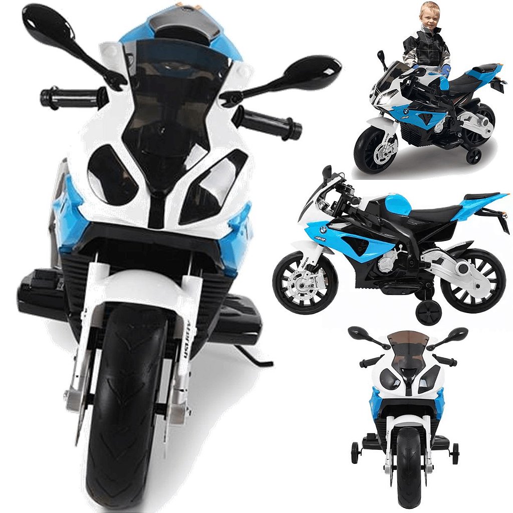 Moto Elétrica Infantil BMW S1000RR 12V Com Rodinha P Crianças De 3