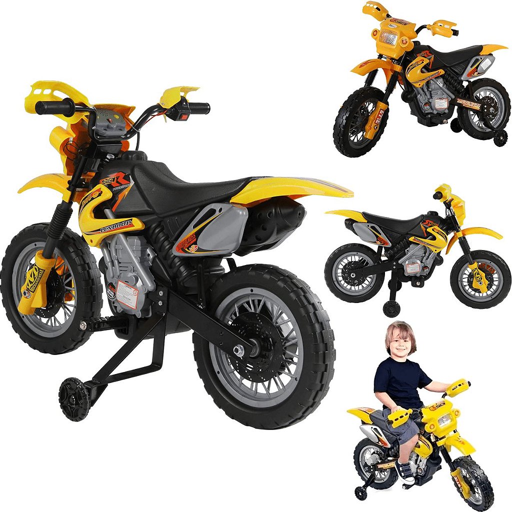 Moto Eletrica Infantil Belfix Motocross Action Show Preta 6V - Maçã Verde  Baby