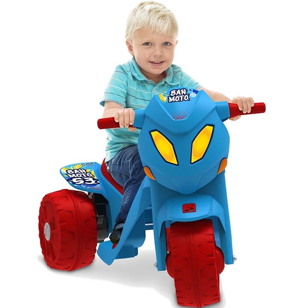 Mini Moto Elétrica Infantil Triciclo Criança Motorizado Azul