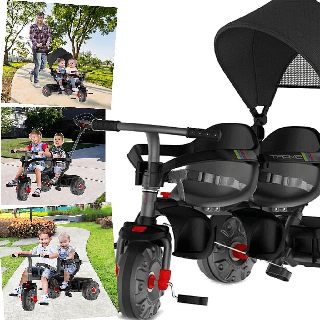 Triciclo Infantil Bandeirante Smart Comfort 3 em 1 Pedal e Passeio Aro -  Maçã Verde Baby