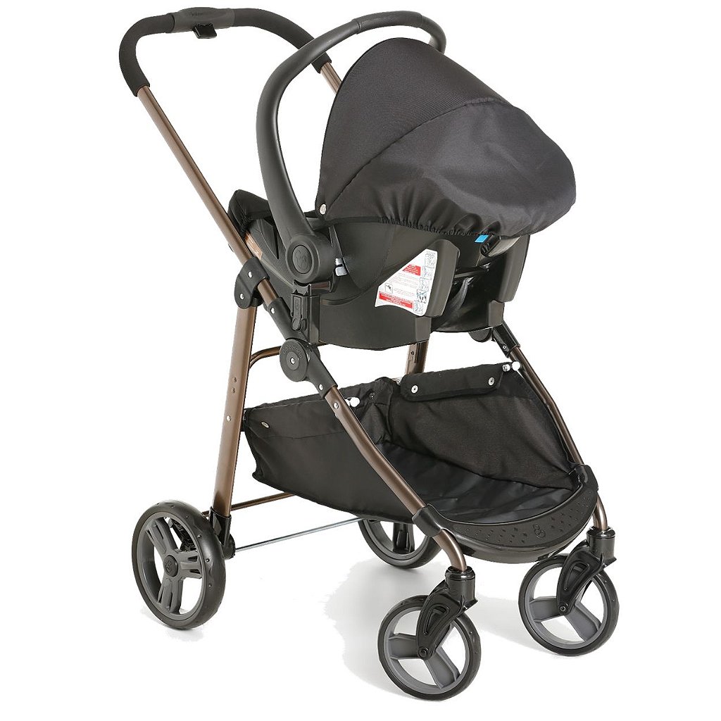 Carrinho De Bebe Galzerano Olympus Black Preto 1440bl Dispositivo De R Maca Verde Baby