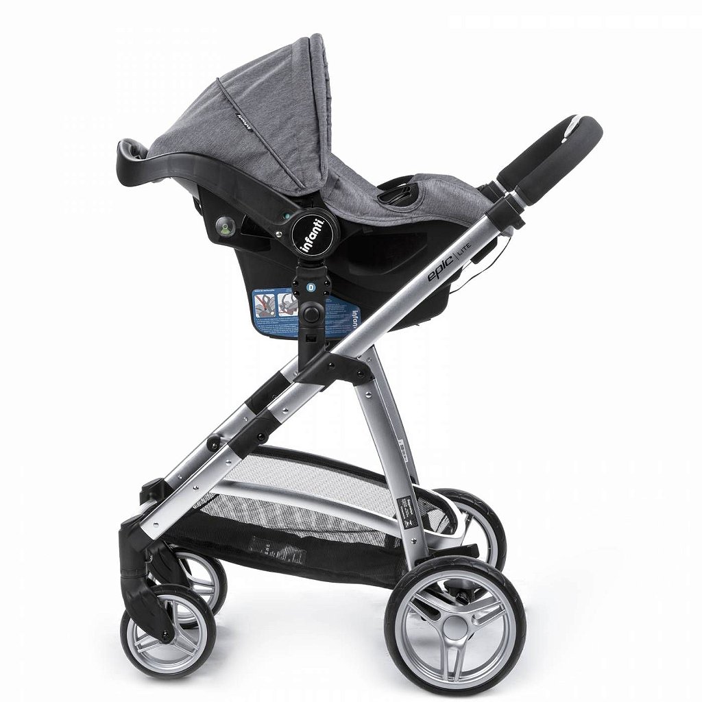 Carrinho De Bebe Bebe Conforto E Base Isofix Infanti Epic Lite Grey Classic Maca Verde Baby