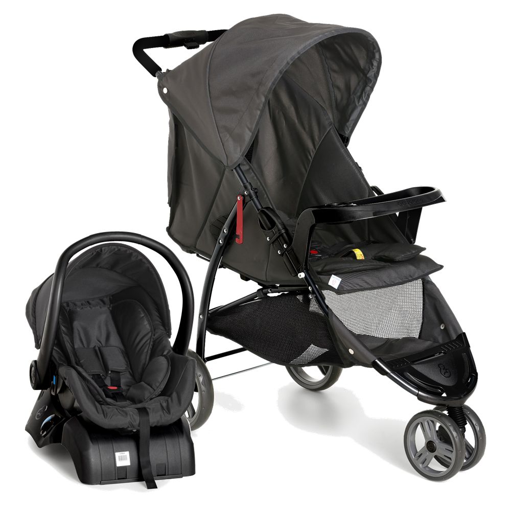 Carrinho De Bebe Bebe Conforto E Base Galzerano Cross Black Maca Verde Baby