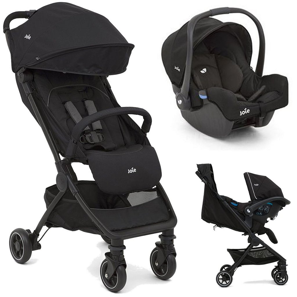 Carrinho De Bebe Com Bebe Conforto Pact Joie Preto Coal Maca Verde Baby