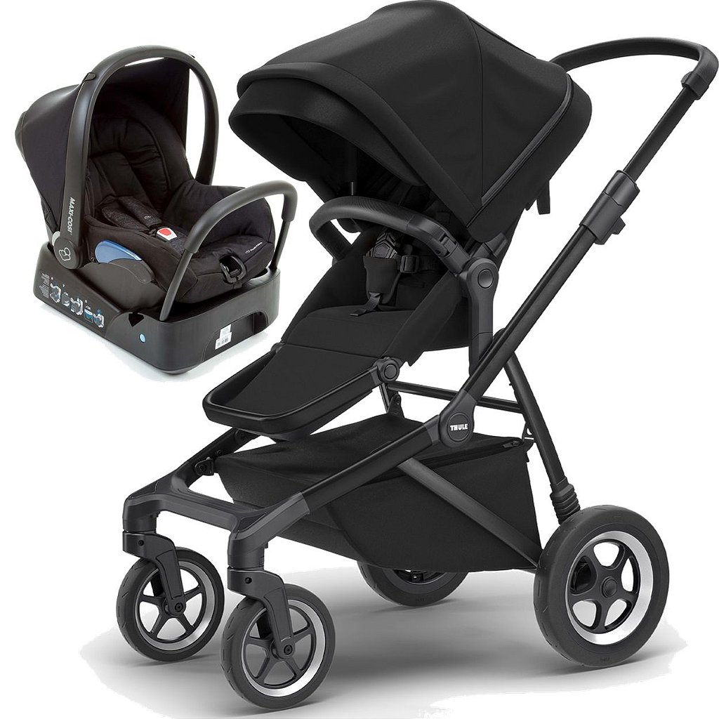 Carrinho De Bebe Sleek Thule Com Bebe Conforto E Base Citi Maxi Cosi Preto Maca Verde Baby Carrinho De Bebe Sleek Thule Com Bebe Conforto E Base Citi Maxi Cosi Preto Maca Verde Baby