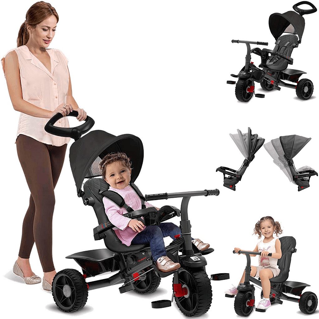 Triciclo Infantil Bandeirante Smart Comfort 3 em 1 Pedal e Passeio Aro -  Maçã Verde Baby