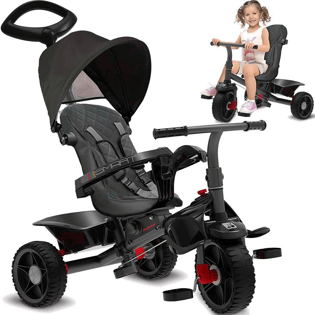 Triciclo Infantil Bandeirante Smart Comfort 3 em 1 Pedal e Passeio Aro -  Maçã Verde Baby