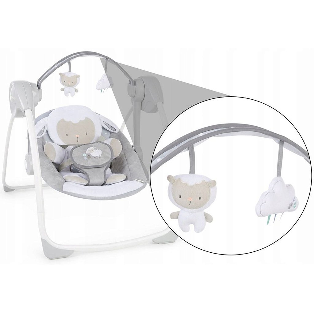 ingenuity comfort 2 go portable swing cuddle lamb