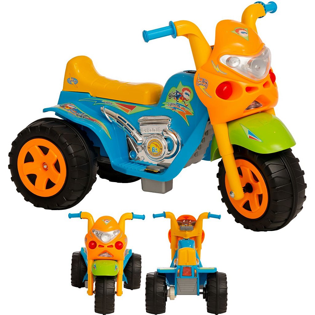 Moto Eletrica Infantil Biemme GP Raptor Super Boy Azul 6V - Maçã Verde Baby