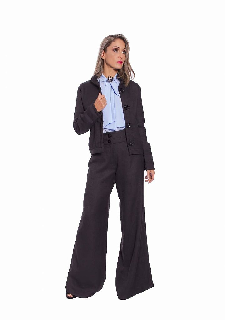 calça de crepe com elastano