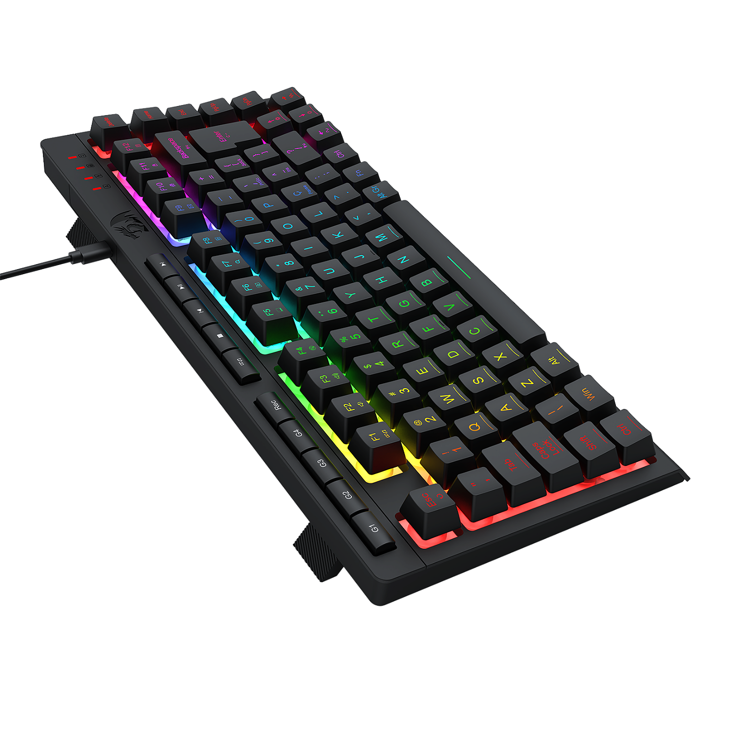 Teclas de macro e multimídia do K524-RGB