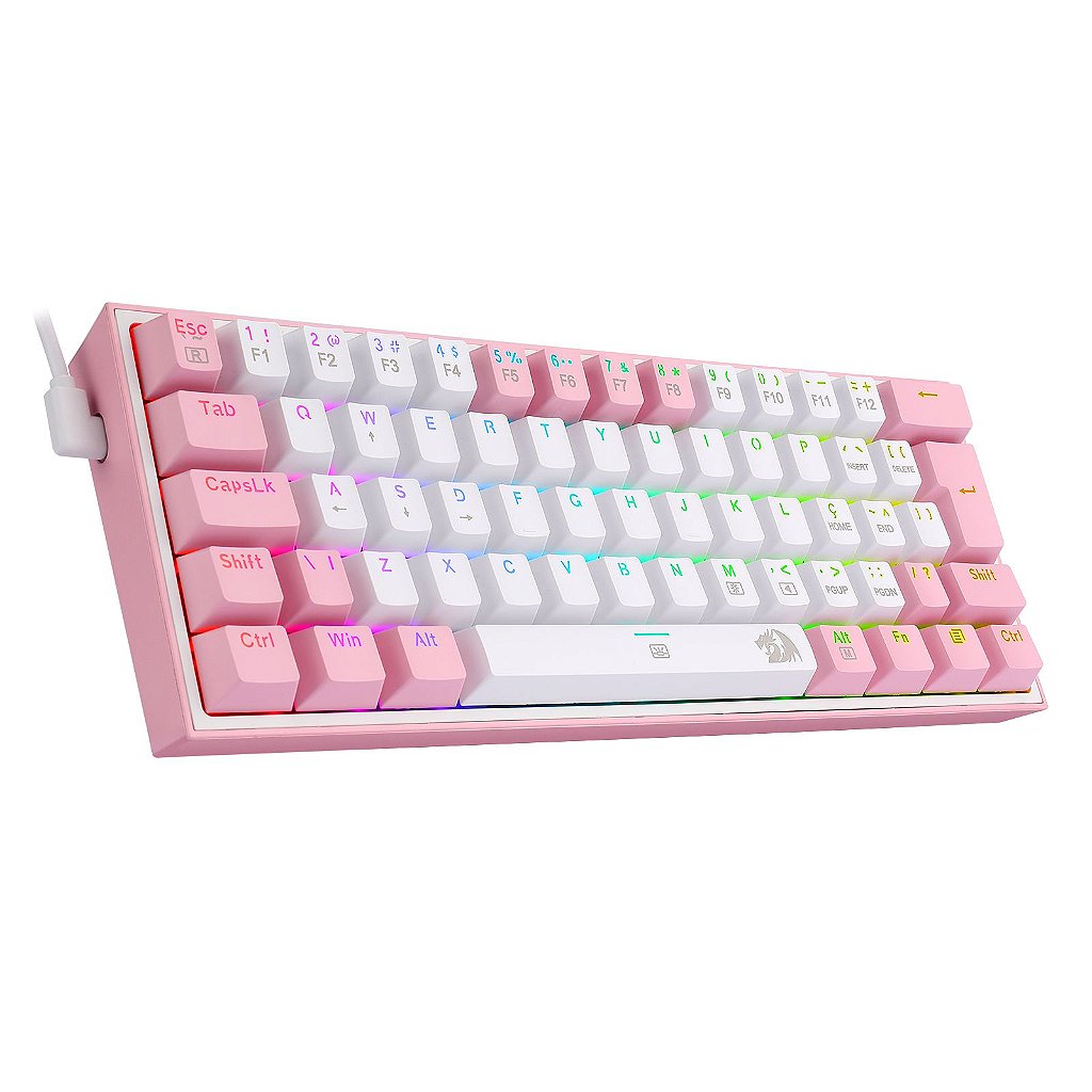 Teclado Mecânico Gamer Compacto Redragon Fizz Sakura Lollipop 60