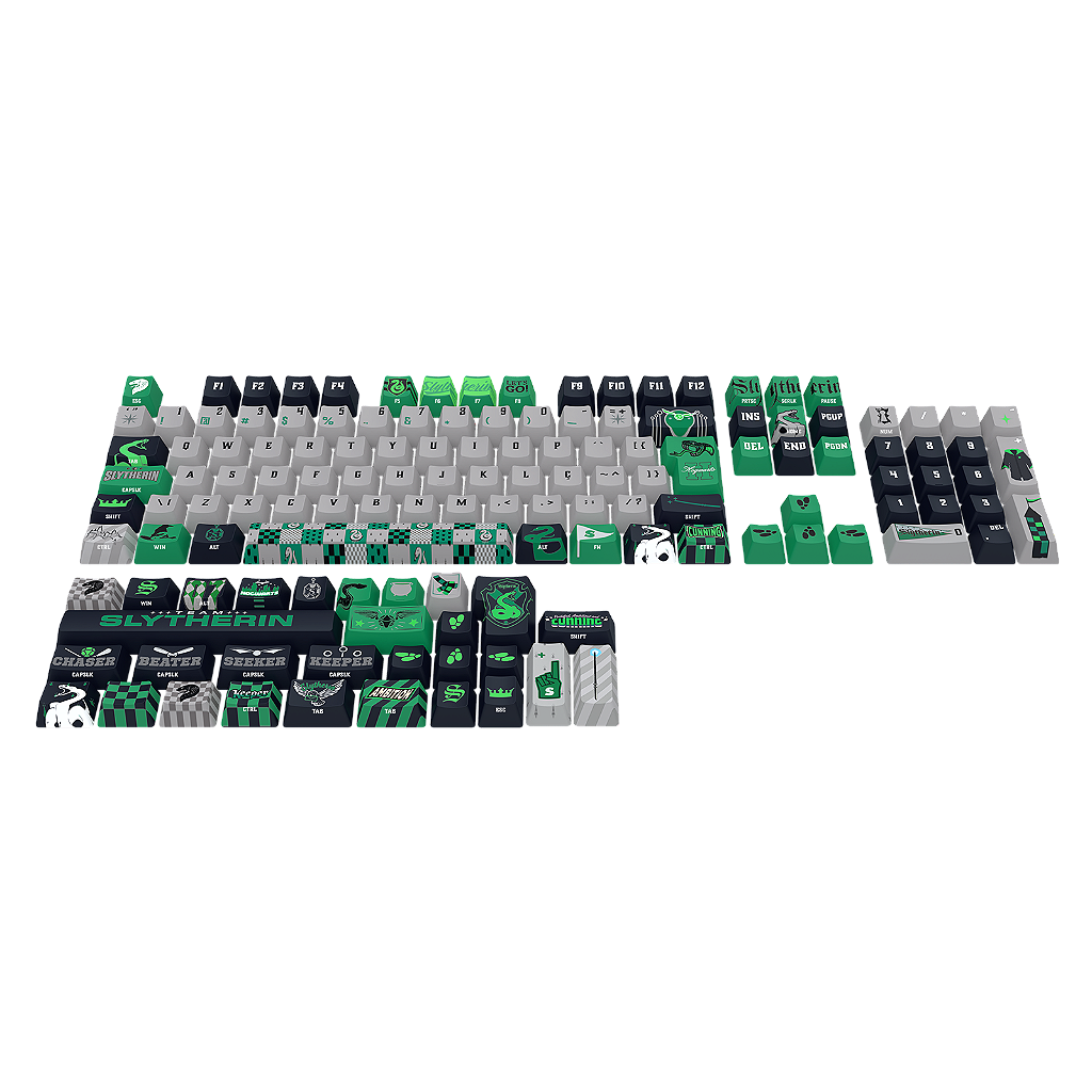 Kit de Keycaps Redragon x Harry Potter Sonserina - PBT Dye Sub