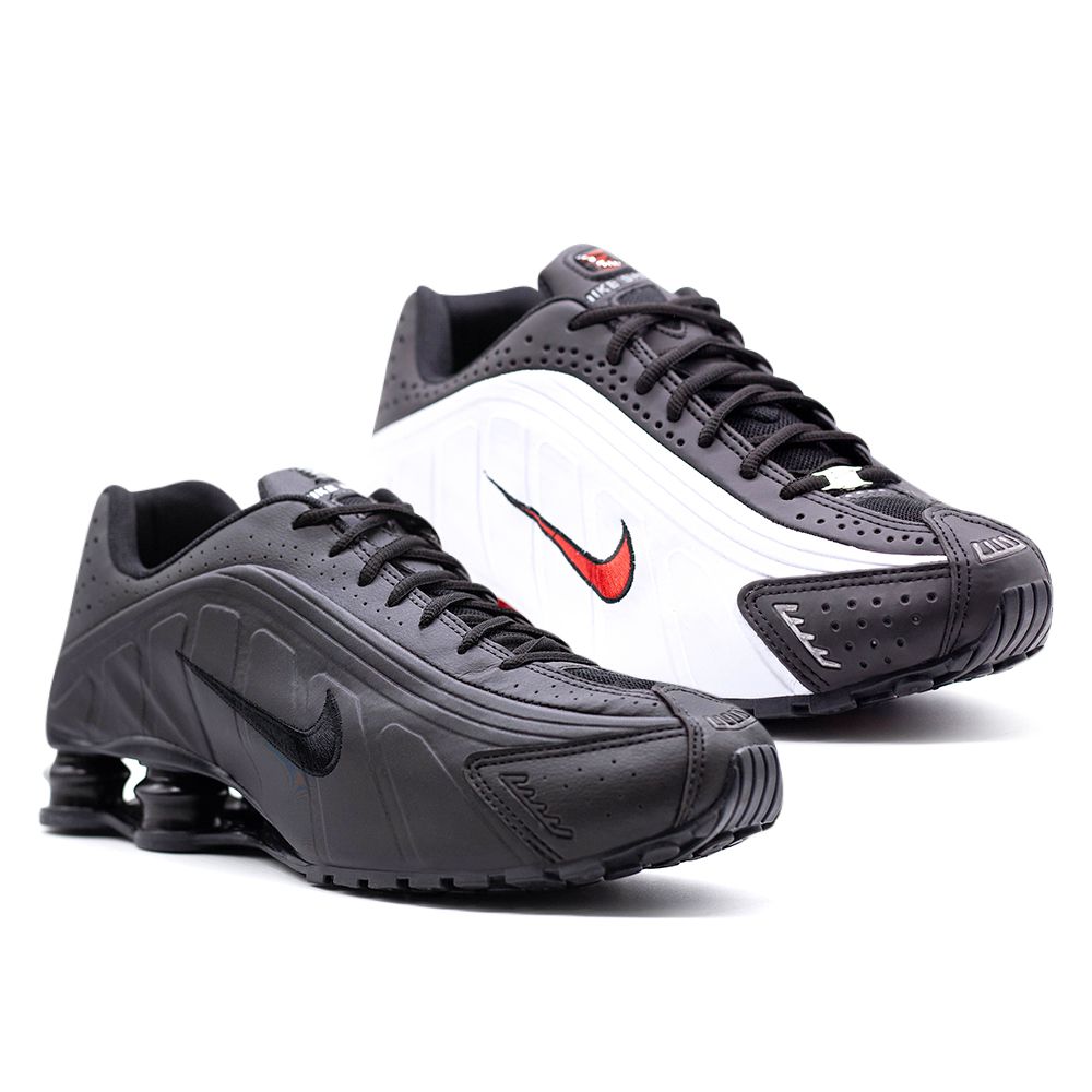 nike shox branco vermelho e preto