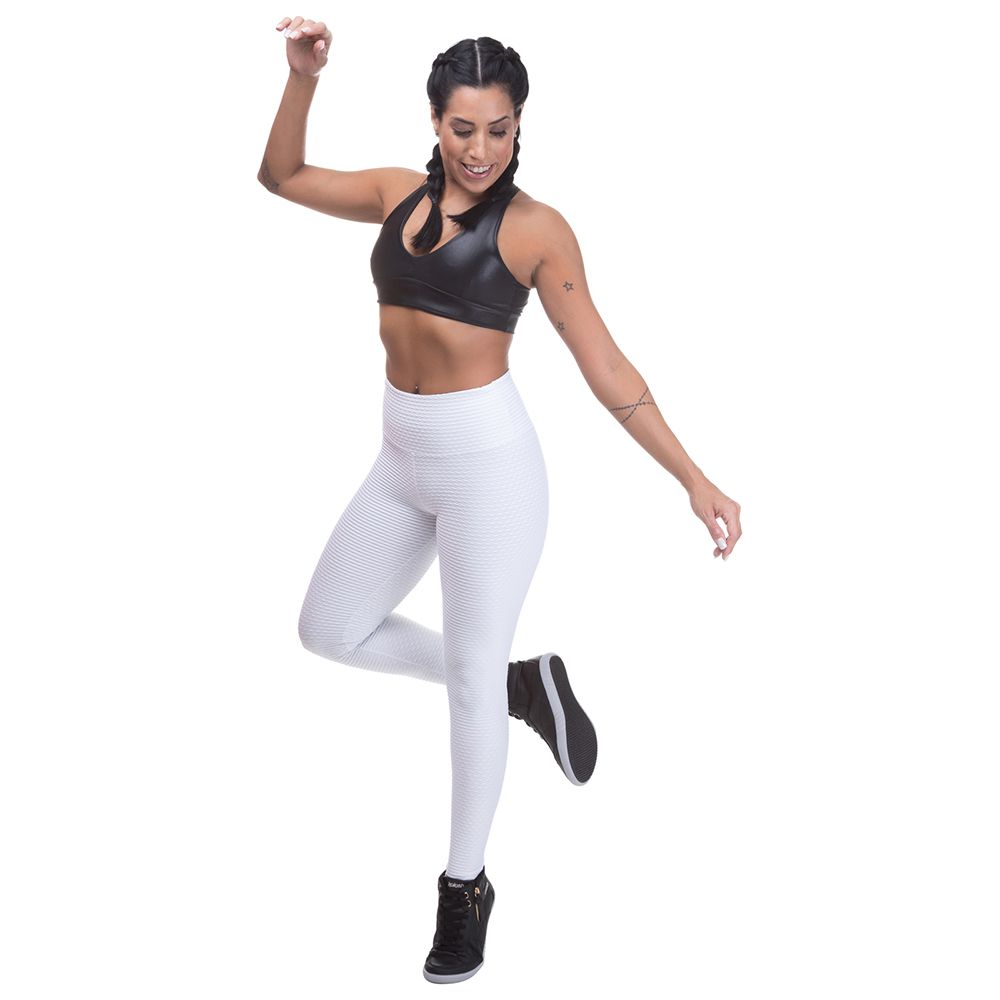 Legging Feminina Texturizada Branca - Miss Blessed - Moda Feminina