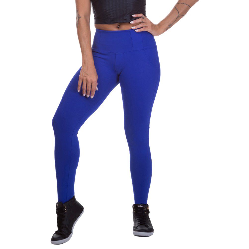 Calça Legging Feminina Poliamida Azul - Miss Blessed - Moda Feminina