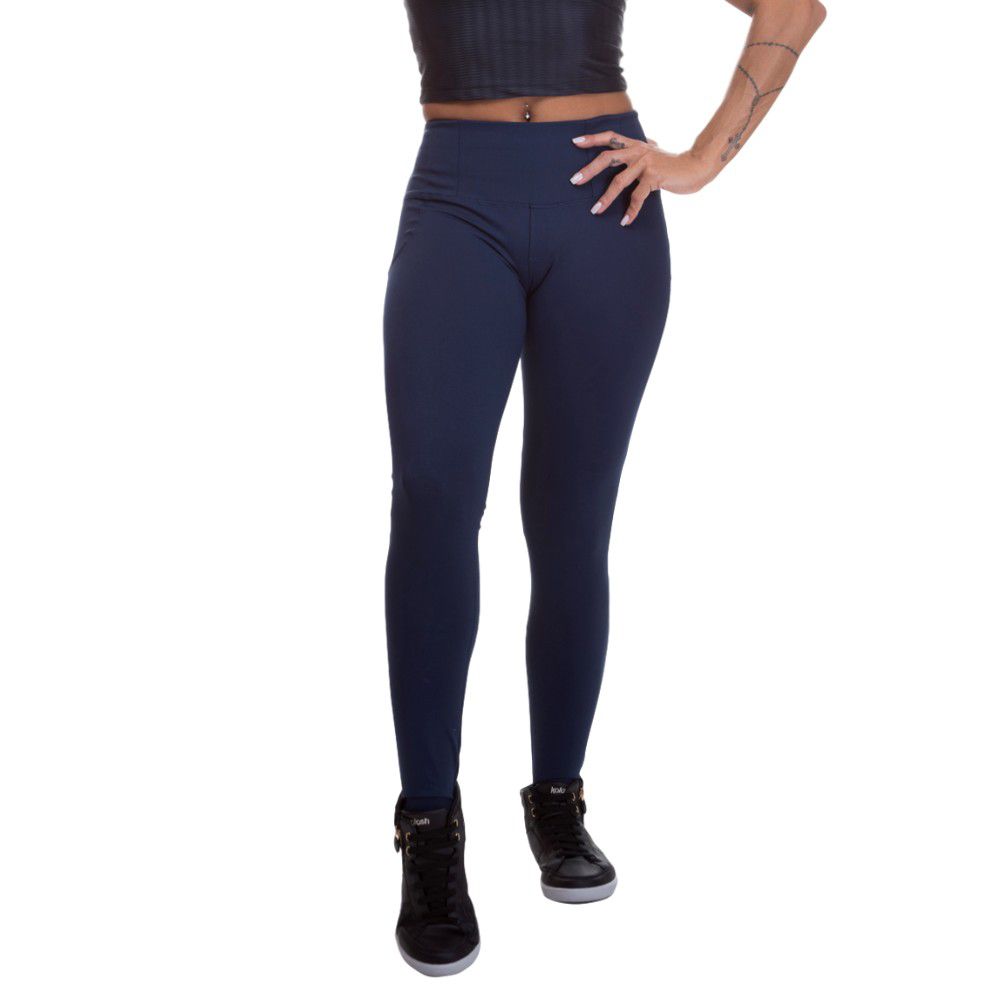 Calça Legging Feminina Poliamida Azul Escuro - Miss Blessed - Moda Feminina
