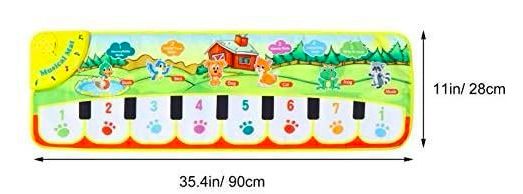 Tapete de Atividades com Piano Musical Infantil Animais Azul Baby