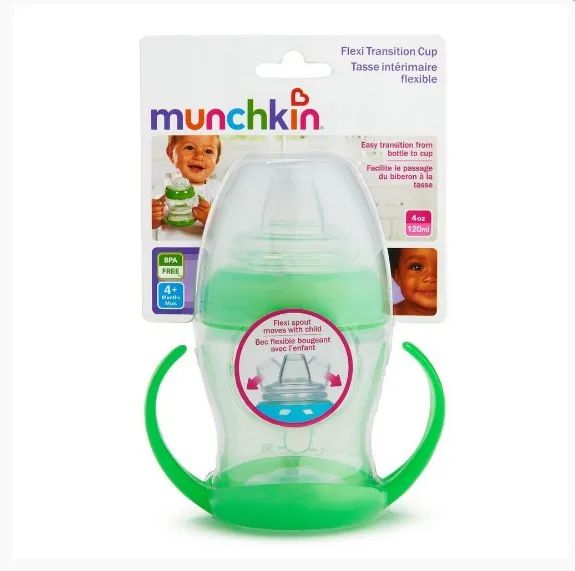 Copo de Transição com Alça 120ml Verde - Munchkin - TotalBaby Store