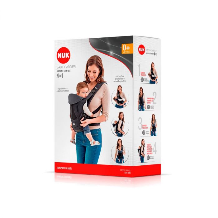 Canguru Supreme Comfort 4 em 1 Preto - NUK - TotalBaby Store