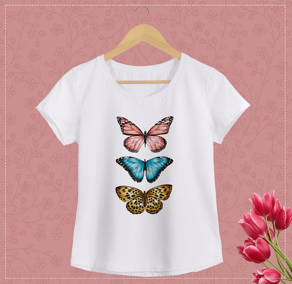 T shirt feminina borboleta Clearance