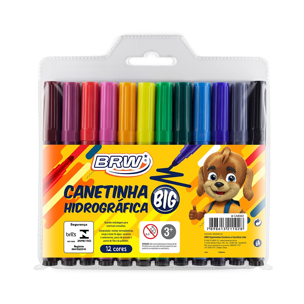 Canetinha jumbo brw c/12 ca8002 MEGA IMPRESS Papelaria, Copos