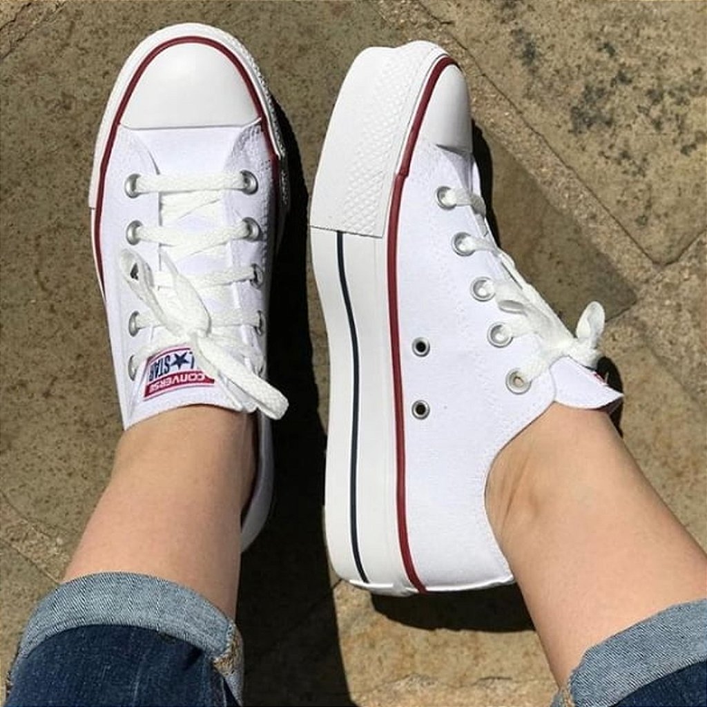 Tênis Converse All Star Plataforma Lona Branco