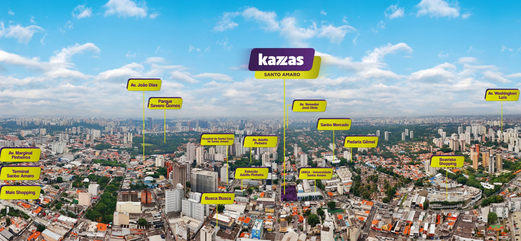 Mapa de localização Kazzas Santo Amaro