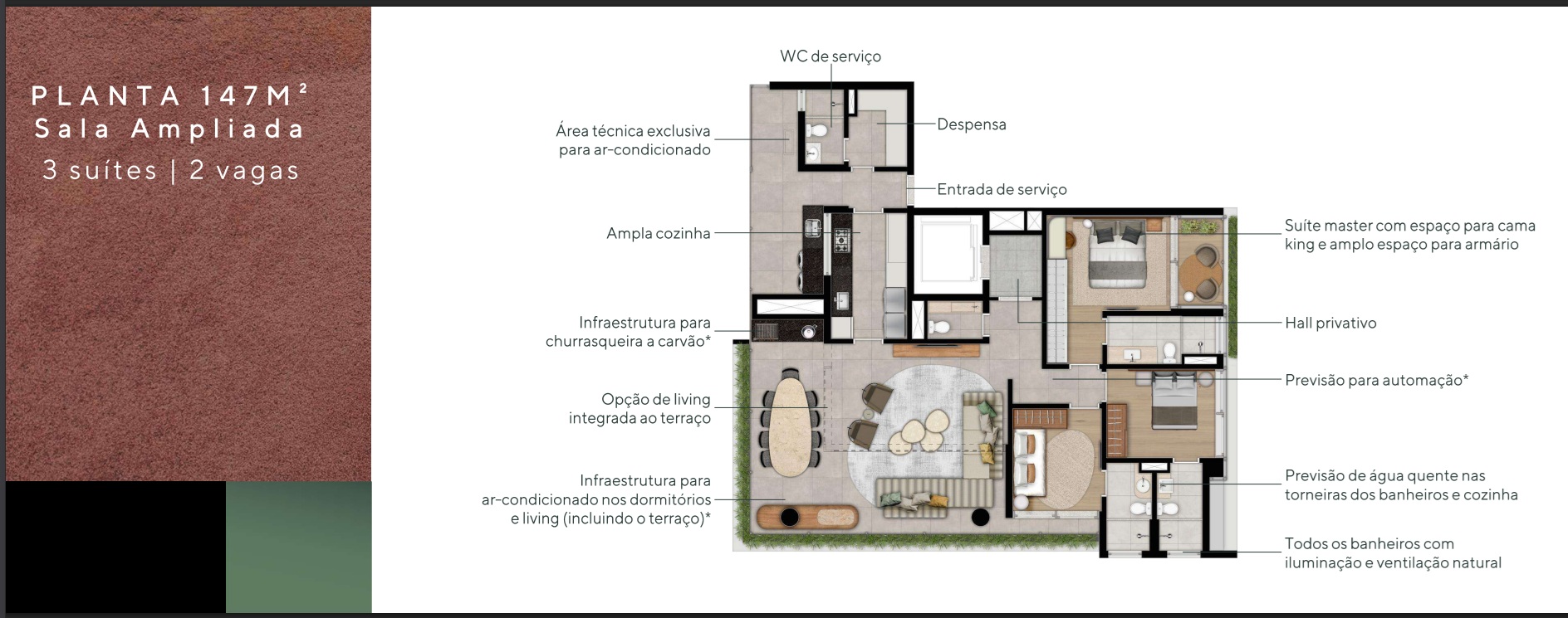 Planta 147m² Sala Ampliada