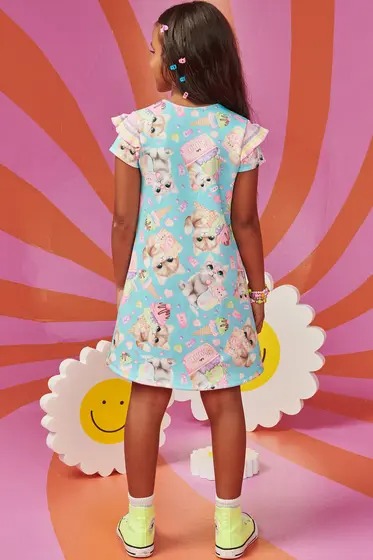 Vestido kukie infantil boneca anime em Fly Tech